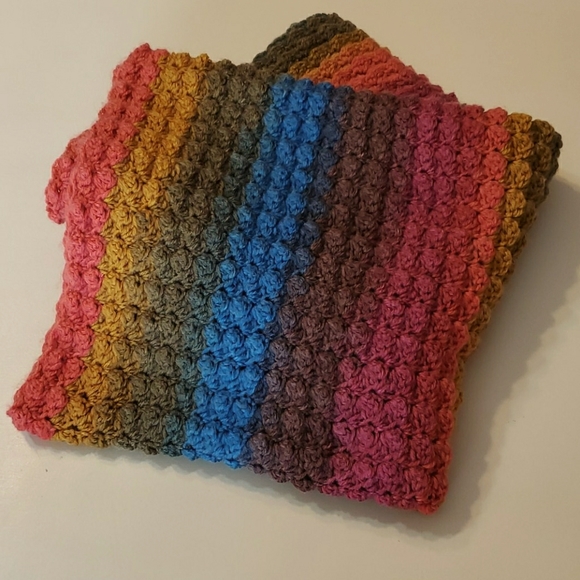 Hand Crafted Accessories - Cozy Handmade Crochet Rainbow Scarf